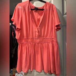 Torrid Coral Blouse with V-Neck